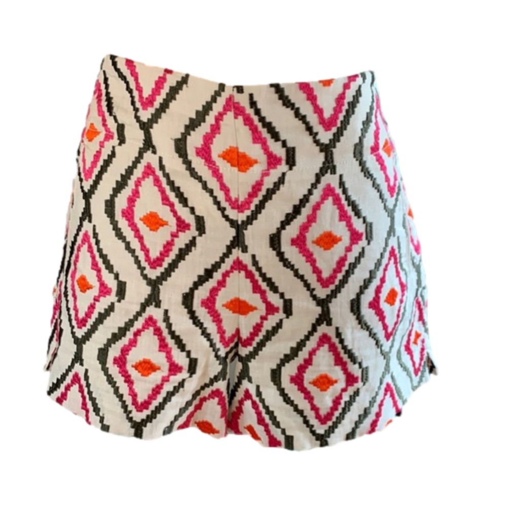 LOFT 100% linen size 10 shorts with embroidery